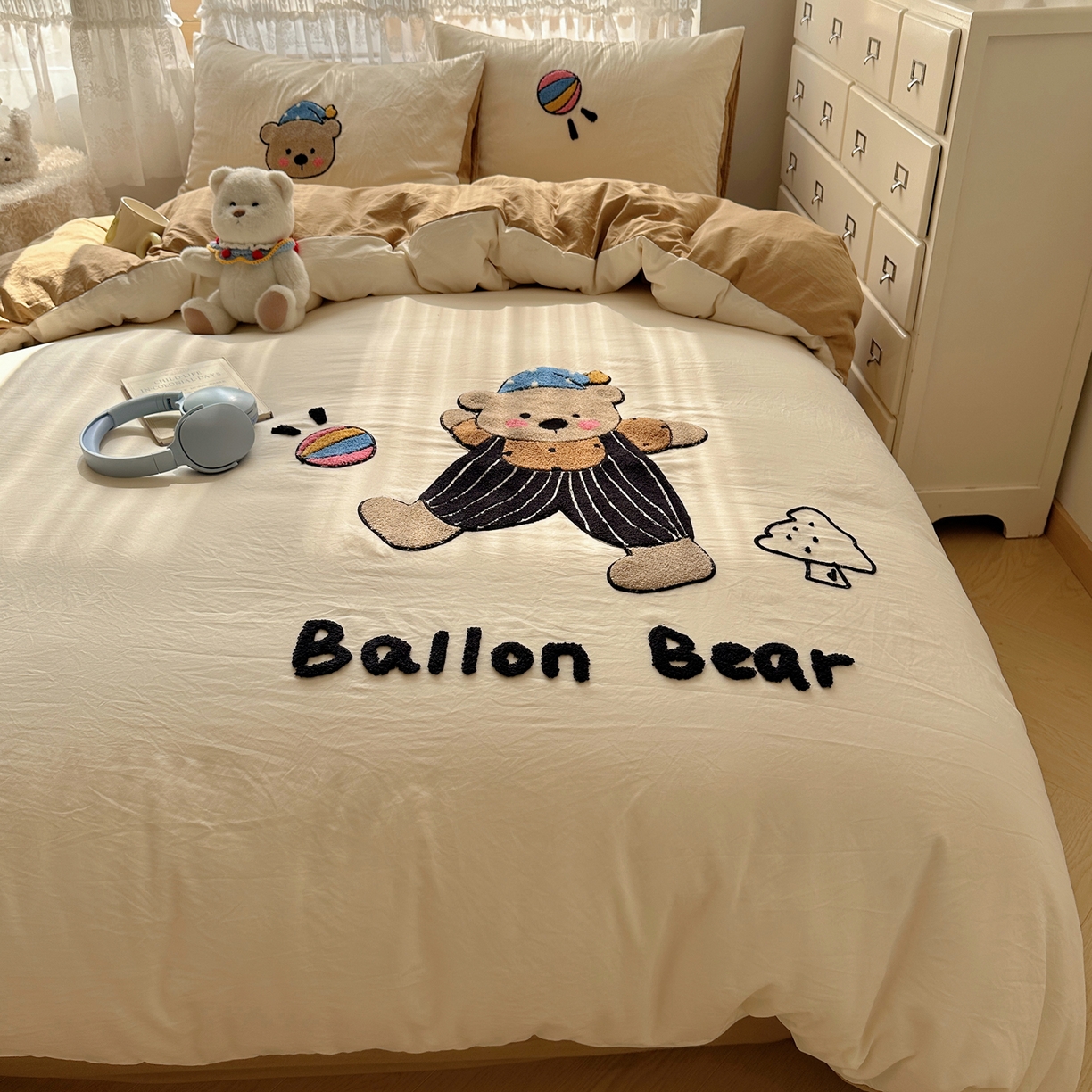 91家纺网 家纺一手货源 找家纺 盼季家纺 2025年A类毛巾绣水洗棉床上用品四件套学生宿舍床单被套三件套（含买家秀） 毛巾绣-足球宝贝