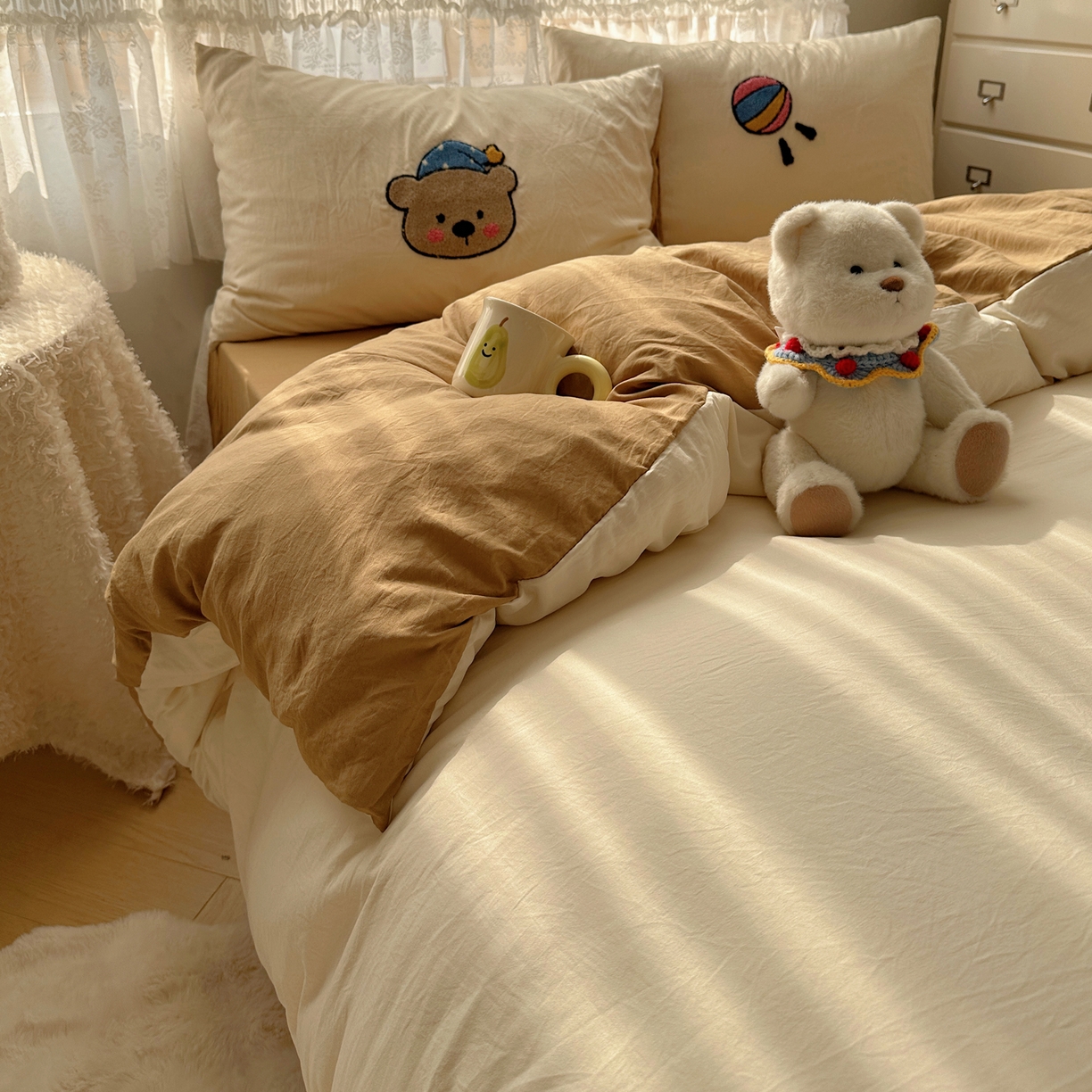 91家纺网 家纺一手货源 找家纺 盼季家纺 2025年A类毛巾绣水洗棉床上用品四件套学生宿舍床单被套三件套（含买家秀） 毛巾绣-足球宝贝