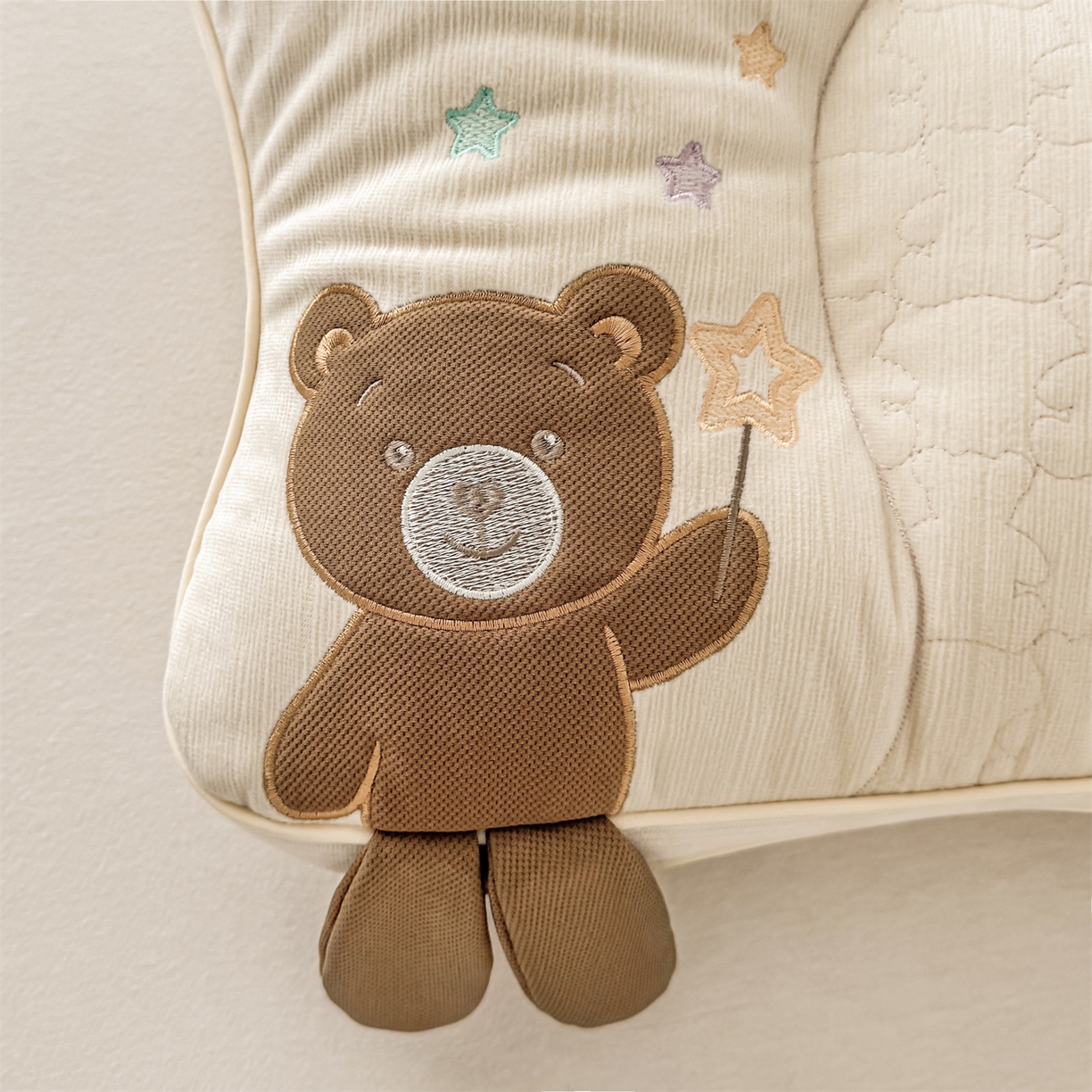 91家纺网 家纺一手货源 找家纺 （总）麦肯锡 2025新款奶糖熊安抚儿童枕枕头枕芯