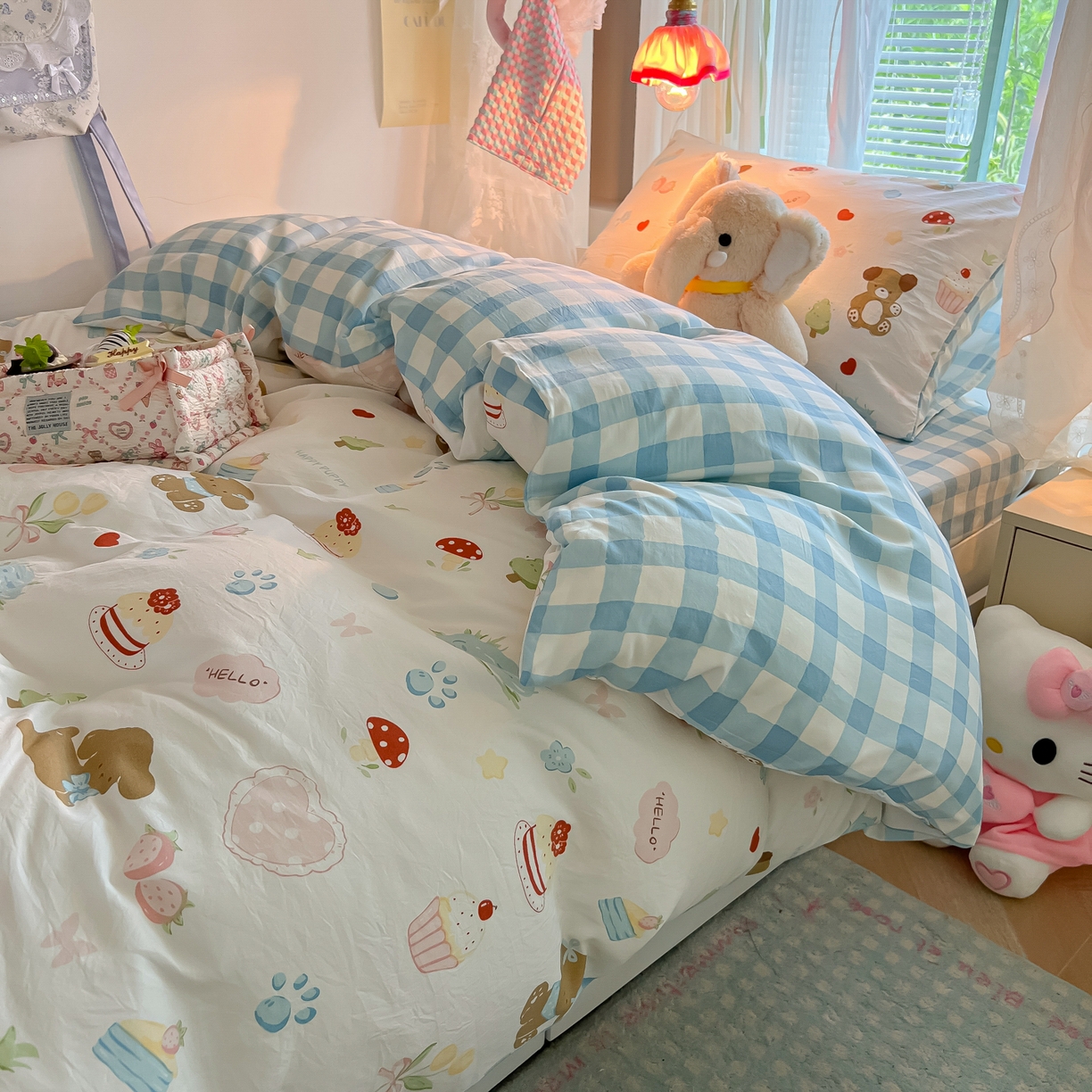 91家纺网 家纺一手货源 找家纺 （总）盼季家纺 2025新款奶油风小清新学生宿舍床上三件套寝室上下铺床单被套床笠三件套