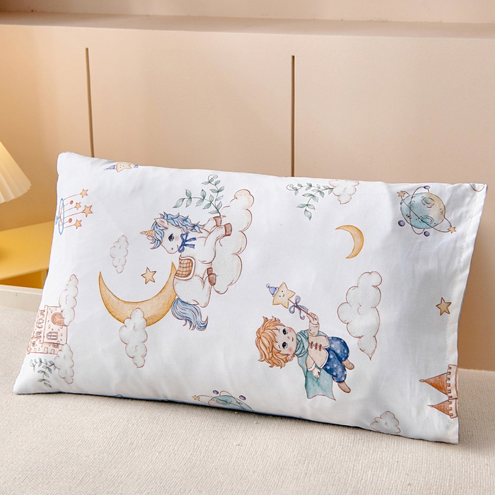 91家纺网 家纺一手货源 找家纺 梵赫 2025新款纯棉A类50*50数码卡通小版婴童套件幼儿园三件套 飞马小王子