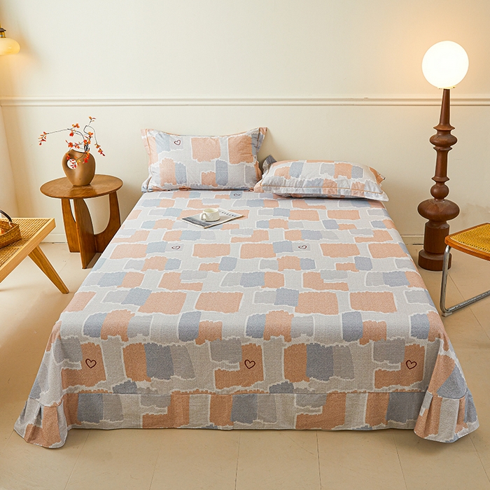 91家纺网 家纺一手货源 找家纺 名优家纺 2025新款全棉纯棉磨毛数码印花四件套 安格斯-粉