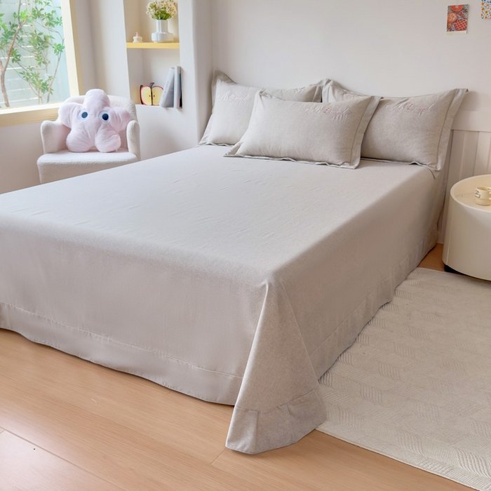 91家纺网 家纺一手货源 找家纺 江南春家纺 [雅—轻绒]2025全棉高支高密立体刺绣生态磨毛加绒四件套 玫瑰物语-炭烧咖