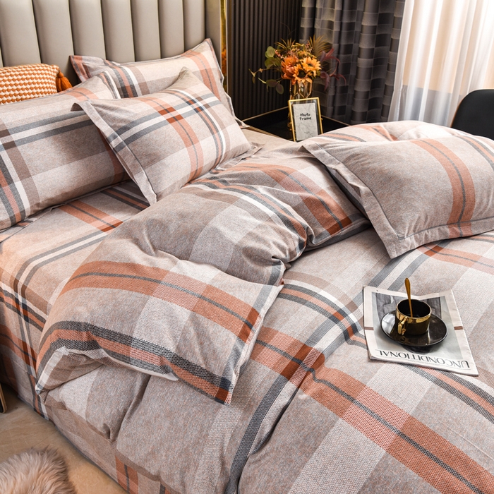 名优家纺 2025新款全棉纯棉磨毛数码印花四件套 简约世界