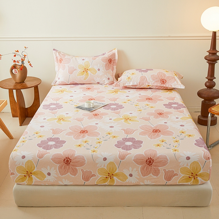 91家纺网 家纺一手货源 找家纺 名优家纺 2025新款全棉纯棉磨毛数码印花四件套 锦卉