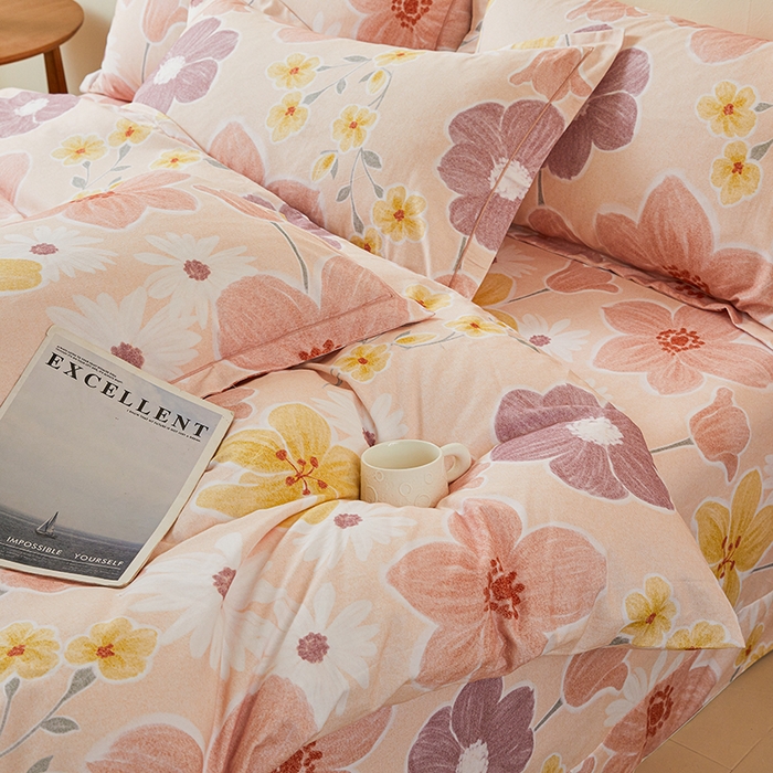 91家纺网 家纺一手货源 找家纺 名优家纺 2025新款全棉纯棉磨毛数码印花四件套 锦卉