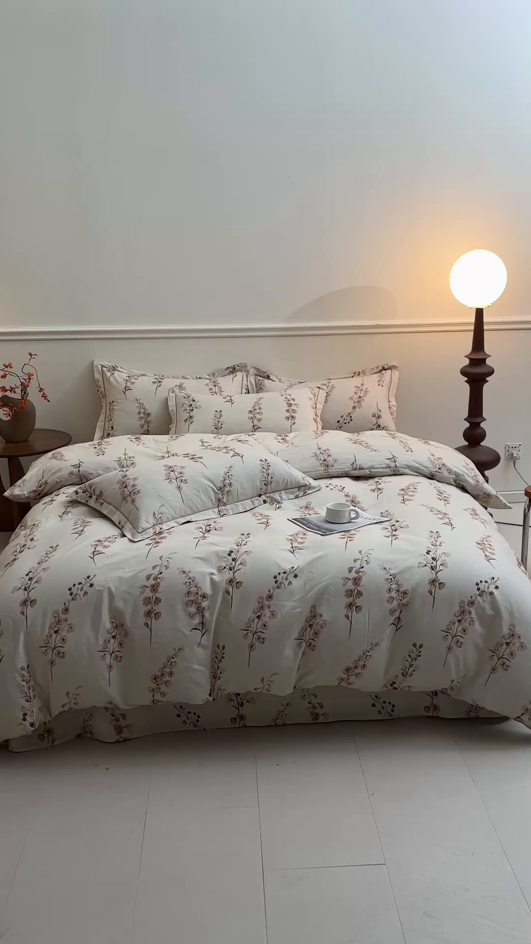 91家纺网 家纺一手货源 找家纺 名优家纺 2025新款全棉纯棉磨毛数码印花四件套 静婉-咖