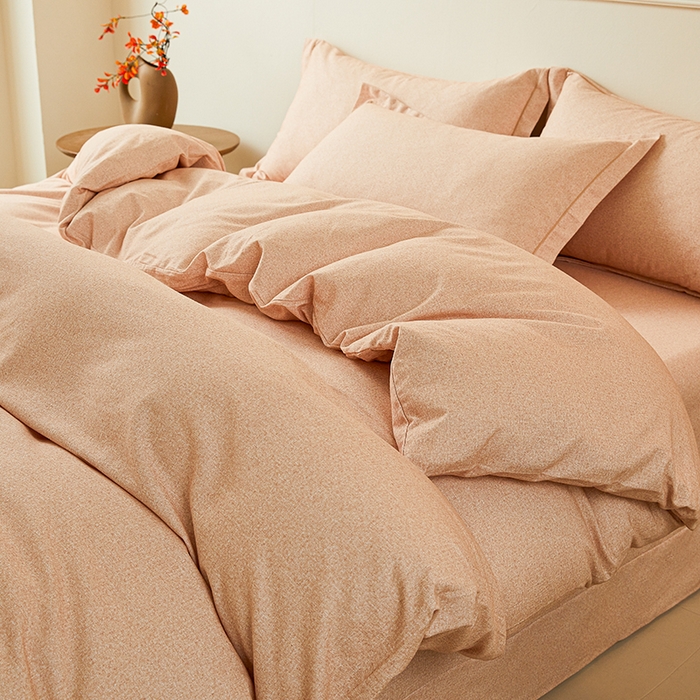 名优家纺 2025新款全棉纯棉磨毛数码印花四件套 蜜糖桔