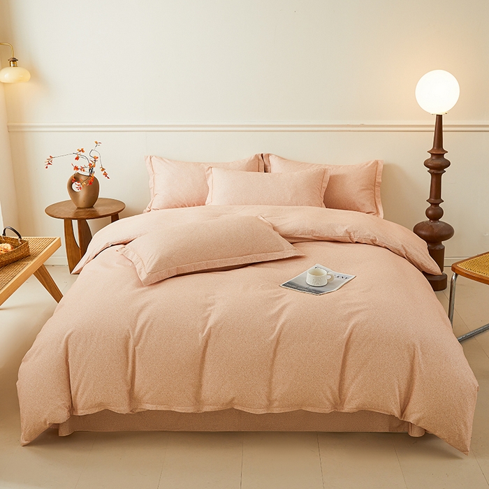 91家纺网 家纺一手货源 找家纺 名优家纺 2025新款全棉纯棉磨毛数码印花四件套 蜜糖桔