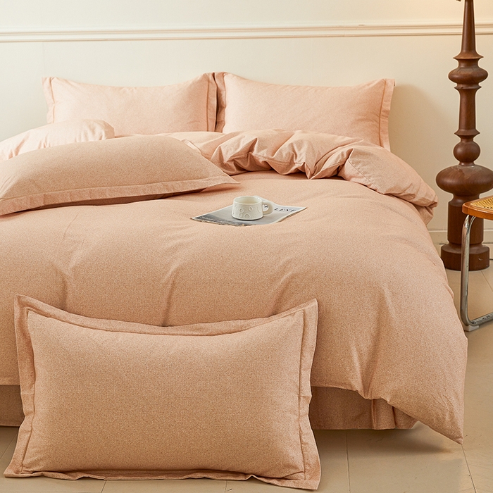 91家纺网 家纺一手货源 找家纺 名优家纺 2025新款全棉纯棉磨毛数码印花四件套 蜜糖桔