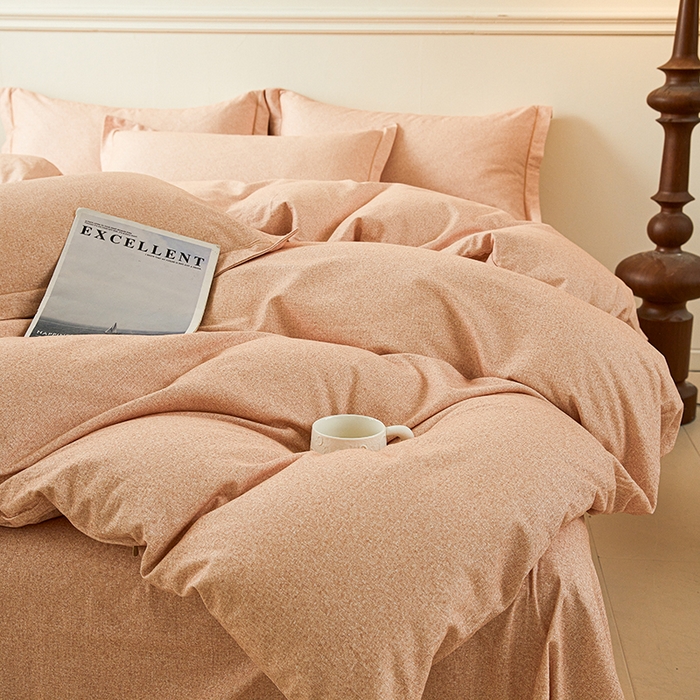 91家纺网 家纺一手货源 找家纺 名优家纺 2025新款全棉纯棉磨毛数码印花四件套 蜜糖桔