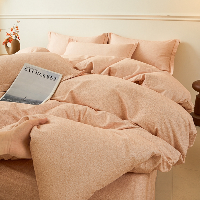 91家纺网 家纺一手货源 找家纺 名优家纺 2025新款全棉纯棉磨毛数码印花四件套 蜜糖桔