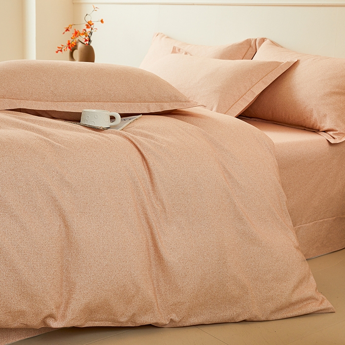 91家纺网 家纺一手货源 找家纺 名优家纺 2025新款全棉纯棉磨毛数码印花四件套 蜜糖桔