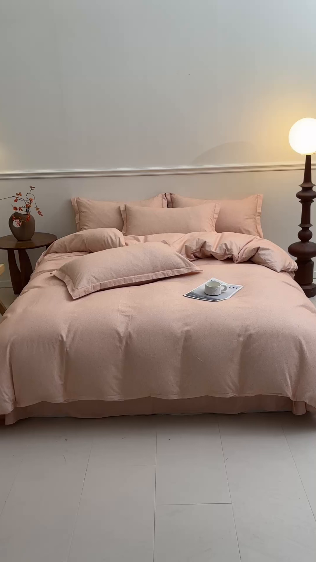 91家纺网 家纺一手货源 找家纺 名优家纺 2025新款全棉纯棉磨毛数码印花四件套 蜜糖桔