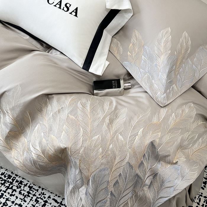 91家纺网 家纺一手货源 找家纺 星蕴家纺 2025新款长绒棉四件套 绅士灰