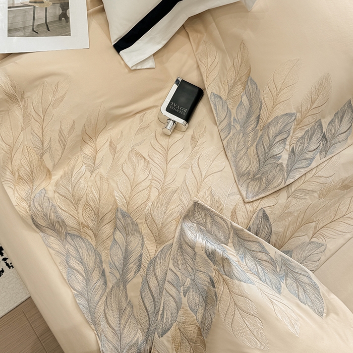 91家纺网 家纺一手货源 找家纺 星蕴家纺 2025新款长绒棉四件套 香槟色