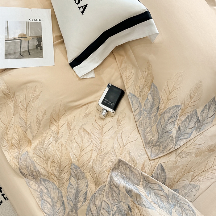 91家纺网 家纺一手货源 找家纺 星蕴家纺 2025新款长绒棉四件套 香槟色