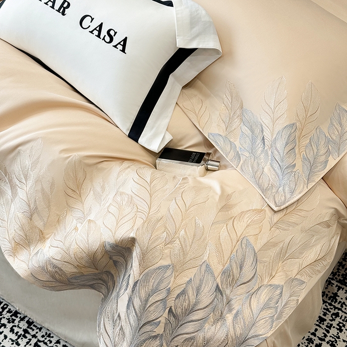 91家纺网 家纺一手货源 找家纺 星蕴家纺 2025新款长绒棉四件套 香槟色