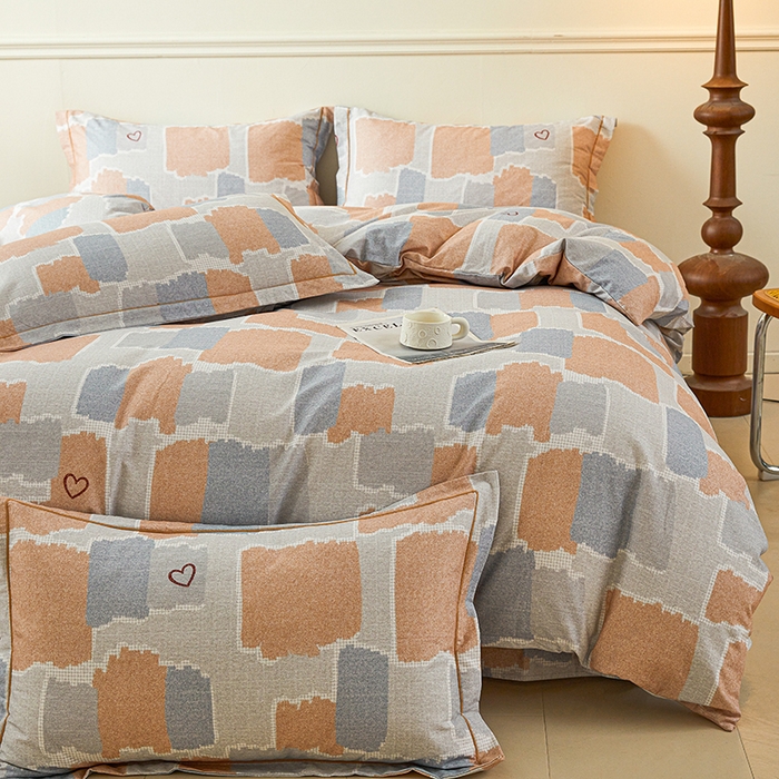 91家纺网 家纺一手货源 找家纺 名优家纺 2025新款全棉纯棉磨毛数码印花单被套单品被套被套单件 安格斯-粉