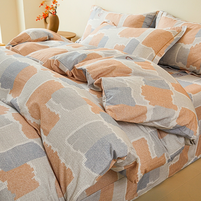 91家纺网 家纺一手货源 找家纺 名优家纺 2025新款全棉纯棉磨毛数码印花单被套单品被套被套单件 安格斯-粉