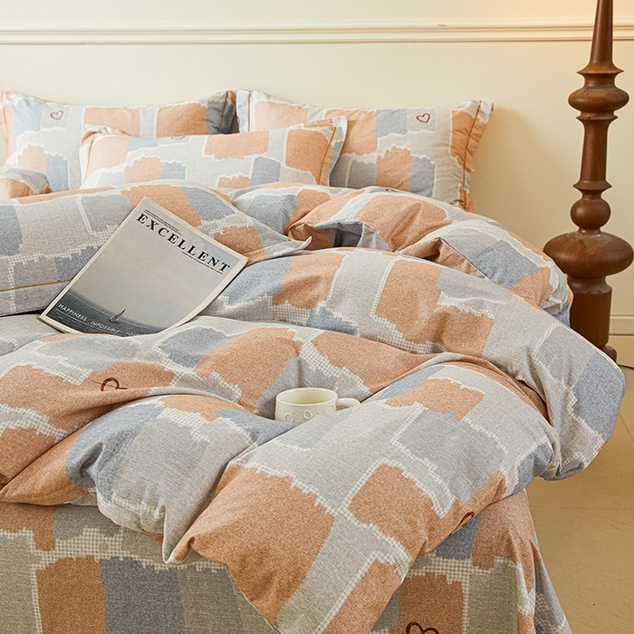 91家纺网 家纺一手货源 找家纺 名优家纺 2025新款全棉纯棉磨毛数码印花单被套单品被套被套单件 安格斯-粉