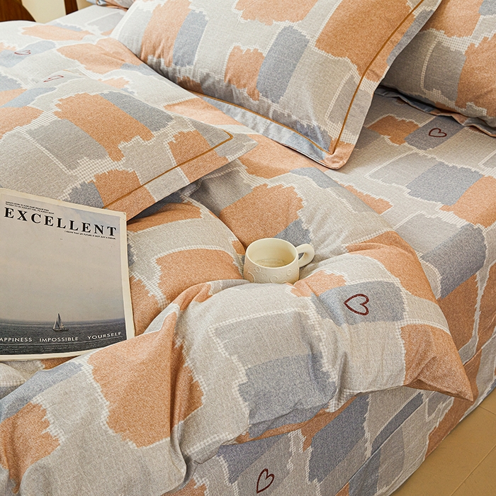 91家纺网 家纺一手货源 找家纺 名优家纺 2025新款全棉纯棉磨毛数码印花单被套单品被套被套单件 安格斯-粉