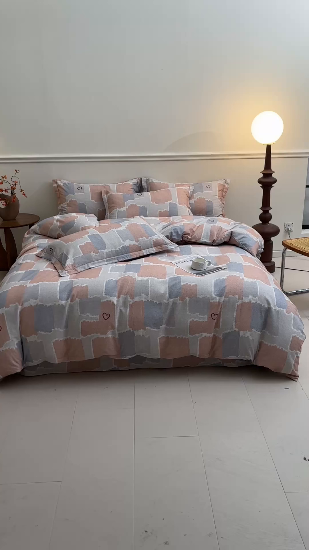 91家纺网 家纺一手货源 找家纺 名优家纺 2025新款全棉纯棉磨毛数码印花单被套单品被套被套单件 安格斯-粉