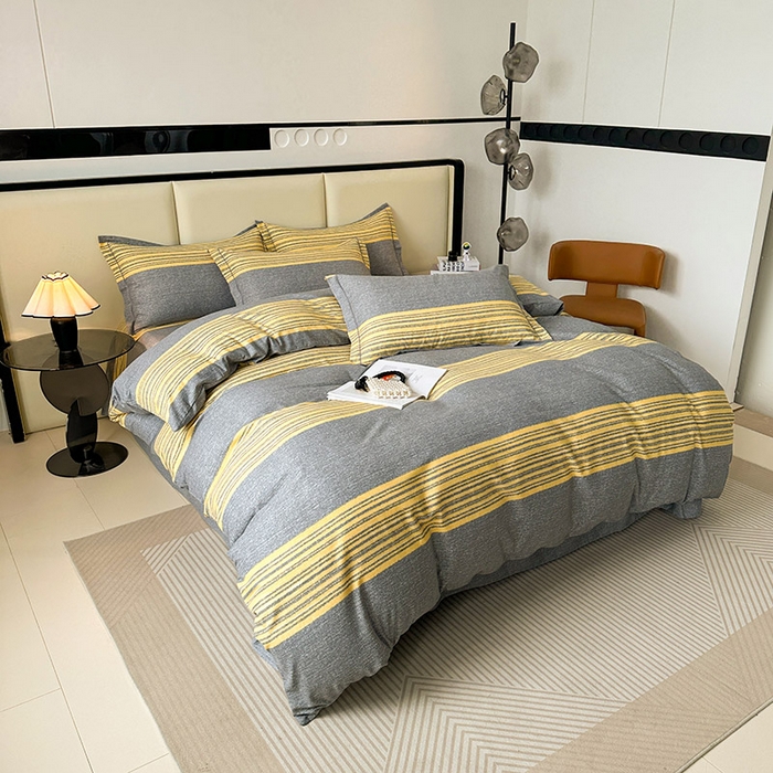 91家纺网 家纺一手货源 找家纺 名优家纺 2025新款全棉纯棉磨毛数码印花单被套单品被套被套单件 戴森-黄