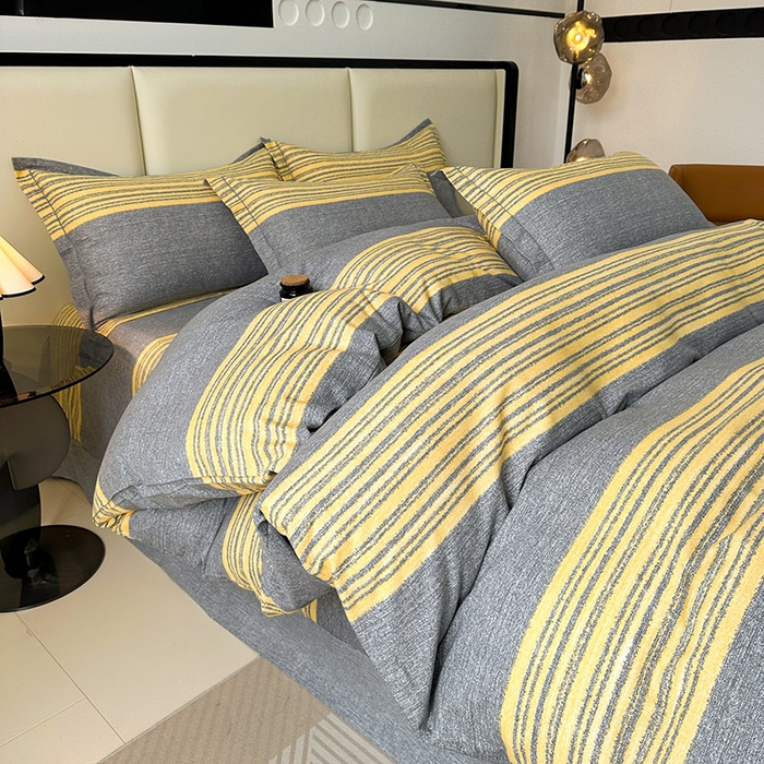 91家纺网 家纺一手货源 找家纺 名优家纺 2025新款全棉纯棉磨毛数码印花单被套单品被套被套单件 戴森-黄