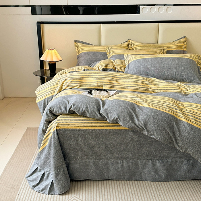 91家纺网 家纺一手货源 找家纺 名优家纺 2025新款全棉纯棉磨毛数码印花单被套单品被套被套单件 戴森-黄