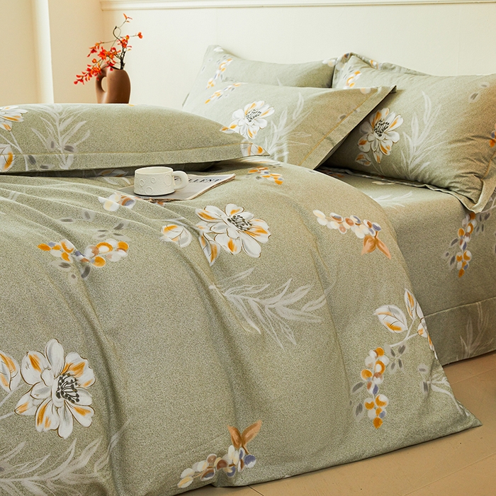 91家纺网 家纺一手货源 找家纺 名优家纺 2025新款全棉纯棉磨毛数码印花单被套单品被套被套单件 芙语-绿