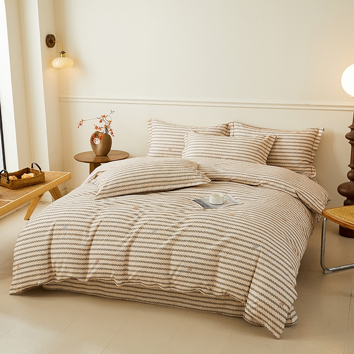 91家纺网 家纺一手货源 找家纺 名优家纺 2025新款全棉纯棉磨毛数码印花单被套单品被套被套单件 古里-咖