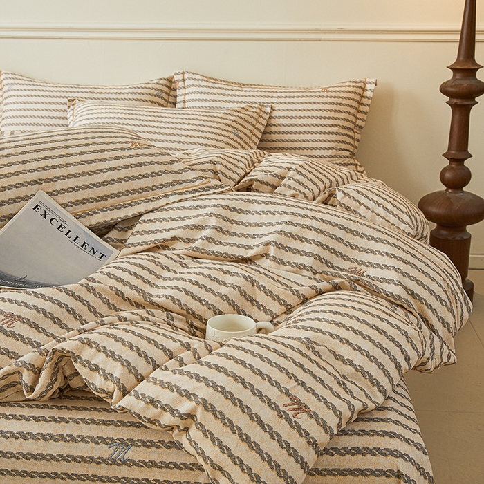 91家纺网 家纺一手货源 找家纺 名优家纺 2025新款全棉纯棉磨毛数码印花单被套单品被套被套单件 古里-咖