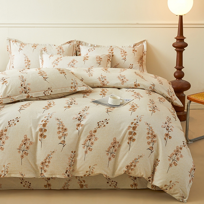 91家纺网 家纺一手货源 找家纺 名优家纺 2025新款全棉纯棉磨毛数码印花单被套单品被套被套单件 静婉-咖