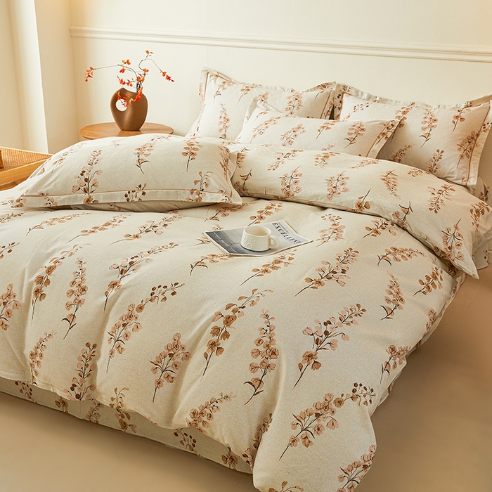 91家纺网 家纺一手货源 找家纺 名优家纺 2025新款全棉纯棉磨毛数码印花单被套单品被套被套单件 静婉-咖