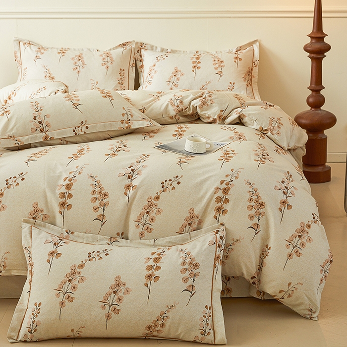 91家纺网 家纺一手货源 找家纺 名优家纺 2025新款全棉纯棉磨毛数码印花单被套单品被套被套单件 静婉-咖