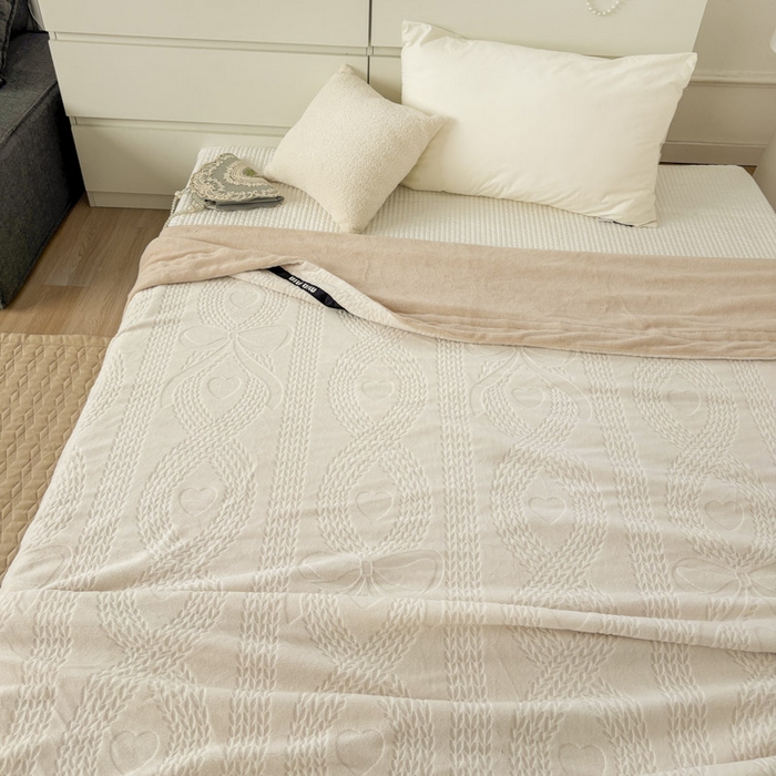 91家纺网 家纺一手货源 找家纺 （总）潮邦创意家居 2025雕花牛奶绒压线毛毯-柔缦雕花