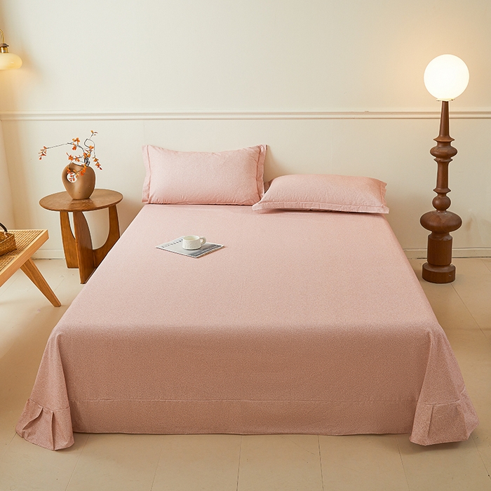 名优家纺 2025新款全棉纯棉磨毛数码印花单床单单品床单床单单件 蜜桃粉