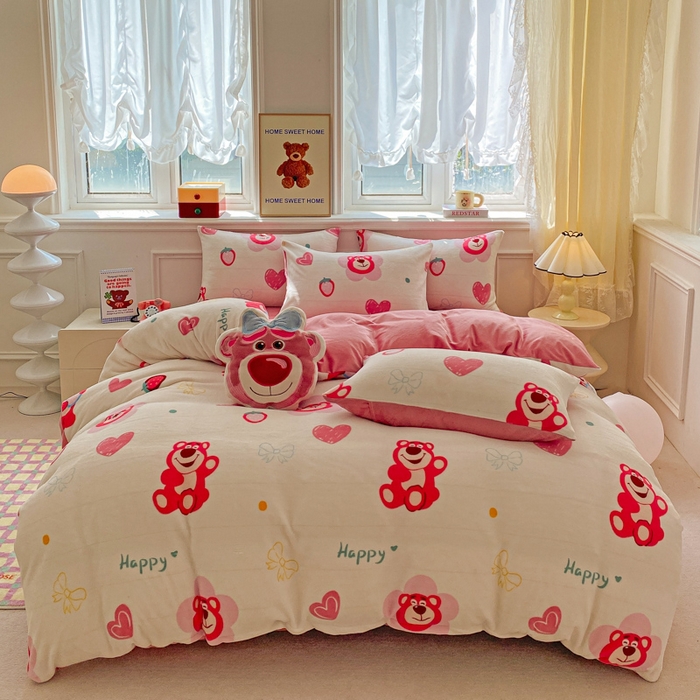 91家纺网 家纺一手货源 找家纺 （总）斯卡诺2025新款直播轻奢爆款小清新牛奶宝宝绒四件套