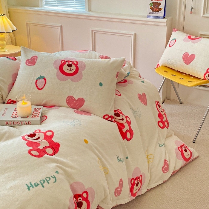 91家纺网 家纺一手货源 找家纺 （总）斯卡诺2025新款直播轻奢爆款小清新牛奶宝宝绒四件套