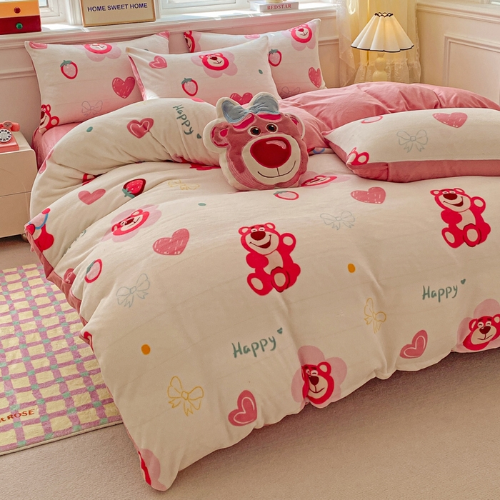 91家纺网 家纺一手货源 找家纺 （总）斯卡诺2025新款直播轻奢爆款小清新牛奶宝宝绒四件套