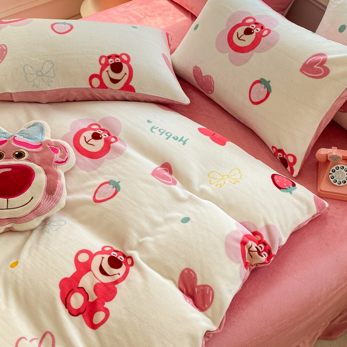 91家纺网 家纺一手货源 找家纺 （总）斯卡诺2025新款直播轻奢爆款小清新牛奶宝宝绒四件套