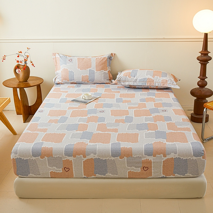 名优家纺 2025新款全棉纯棉磨毛数码印花单床笠单品床笠床笠单件 安格斯-粉