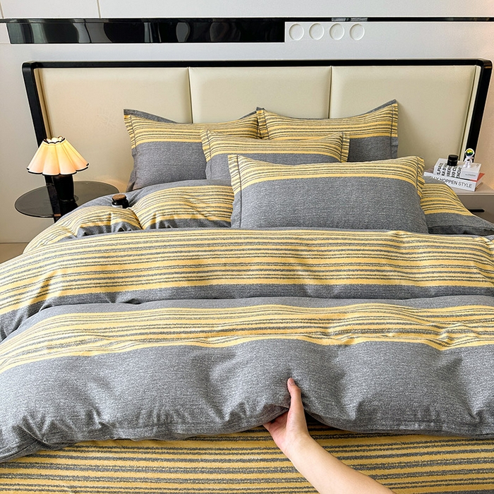 名优家纺 2025新款全棉纯棉磨毛数码印花单床笠单品床笠床笠单件 戴森-黄