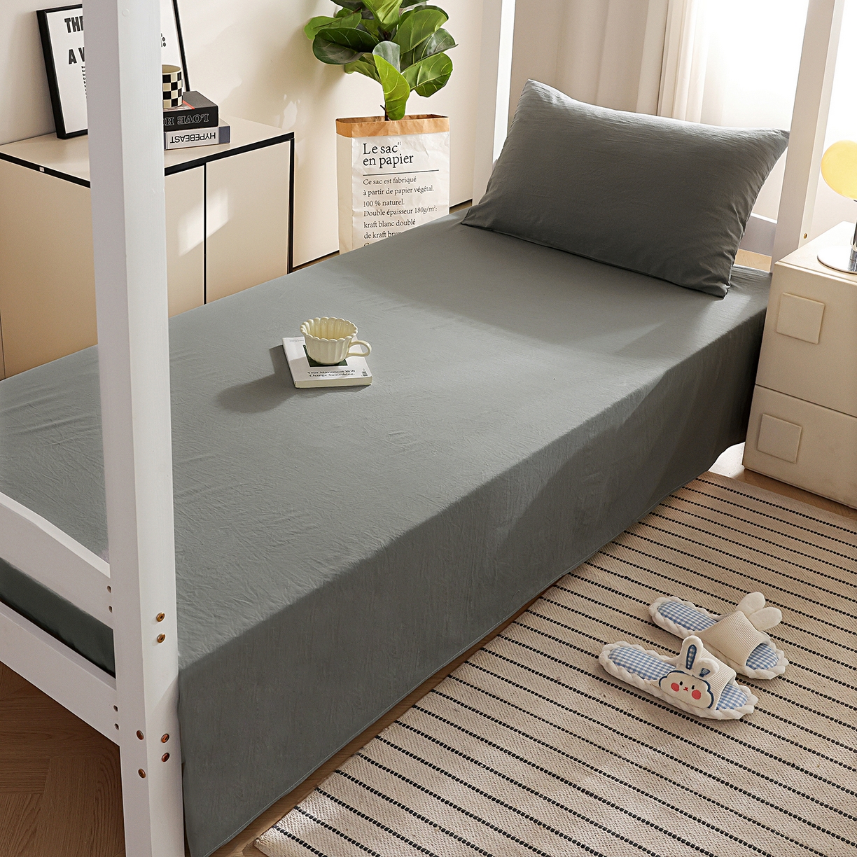 91家纺网 家纺一手货源 找家纺 益多眠 2026新款双拼云朵被被子被芯 双拼系列-烟灰