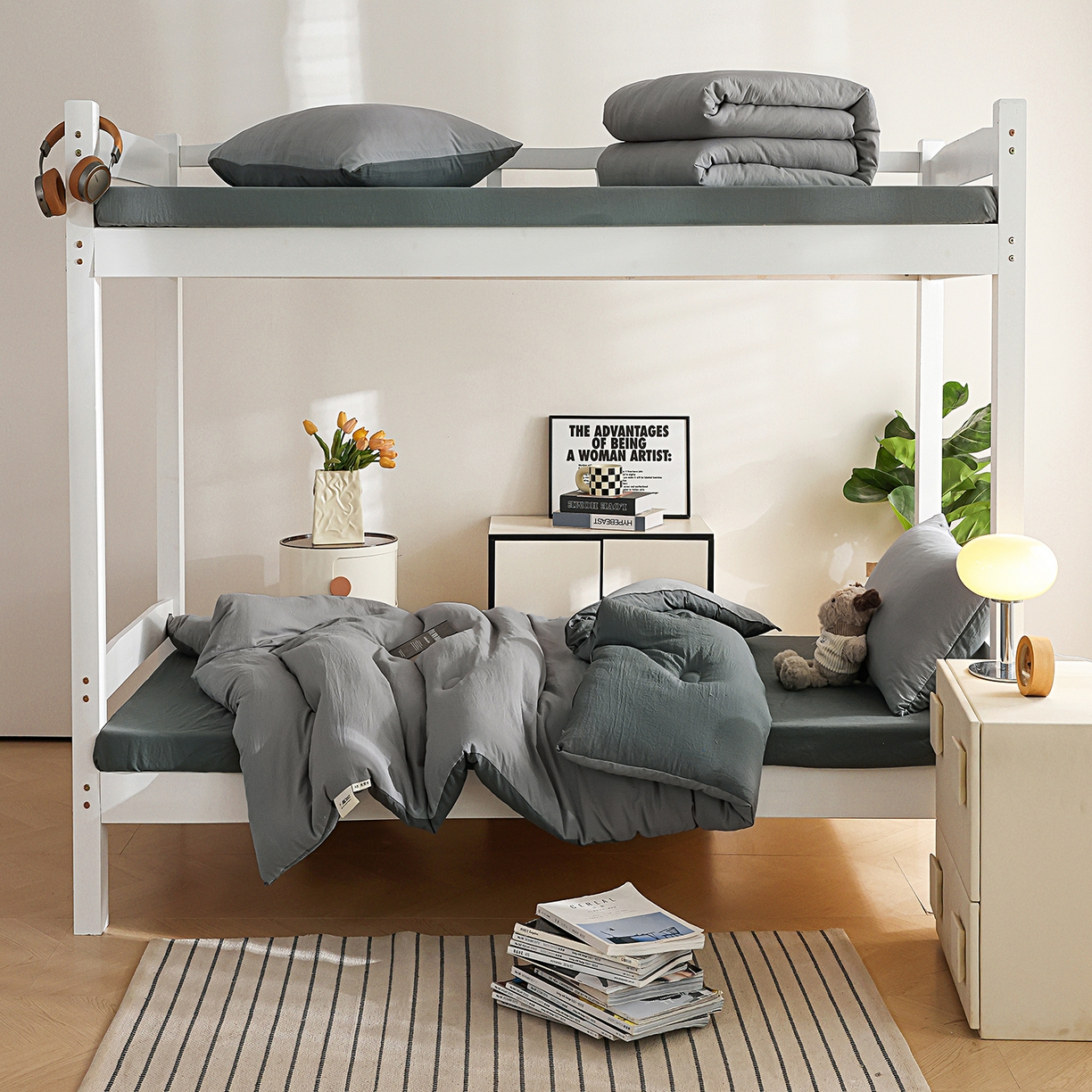 91家纺网 家纺一手货源 找家纺 益多眠 2026新款双拼云朵被被子被芯 双拼系列-烟灰+深灰