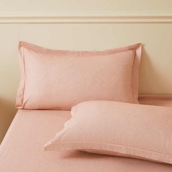 名优家纺 2025新款100%全棉纯棉磨毛数码印花枕套单品枕套单件单枕套 蜜桃粉