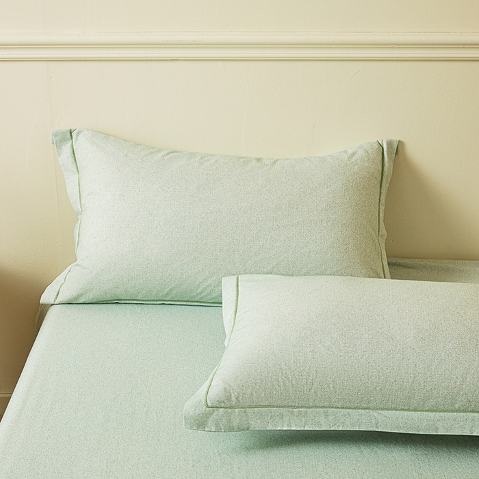 名优家纺 2025新款100%全棉纯棉磨毛数码印花枕套单品枕套单件单枕套 青柠绿