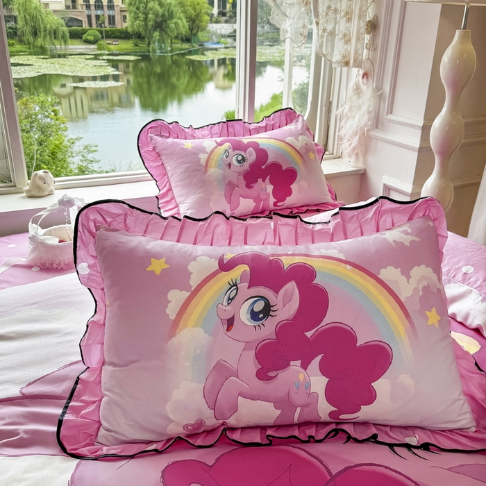 91家纺网 家纺一手货源 找家纺 馨语家居 2025新款A类全棉3D大版印花四件套 彩虹碧琪