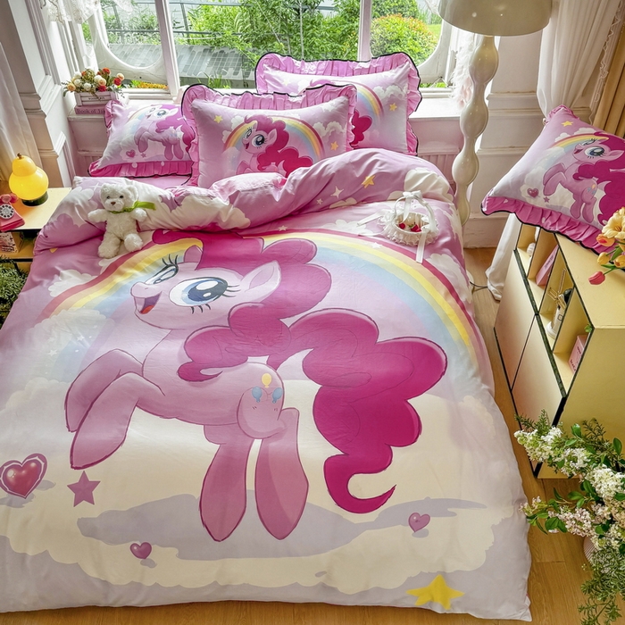 91家纺网 家纺一手货源 找家纺 馨语家居 2025新款A类全棉3D大版印花四件套 彩虹碧琪